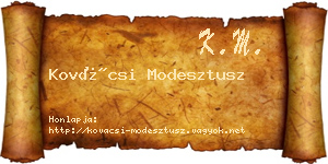 Kovácsi Modesztusz névjegykártya