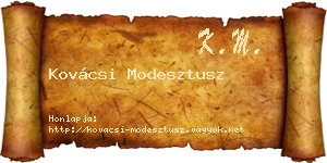 Kovácsi Modesztusz névjegykártya